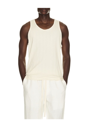 Percival Leon Ribbed Vest in Cream. Size L. Also in XL/1X, S, M.