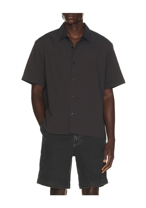 Percival Rowan Seersucker Boxy Shirt in Blue. Size L. Also in XL/1X, S, M.