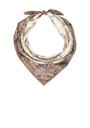 Zimmermann Printed Silk Square Scarf in Brown.