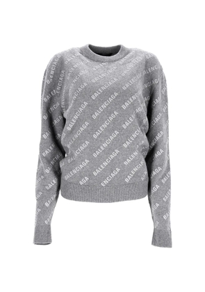 Balenciaga Pre-Owned all-over-logo wool sweater - Grey