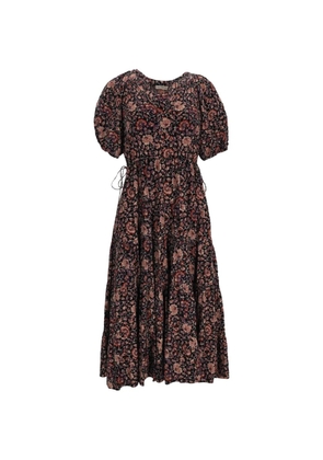 Ulla Johnson floral-print midi dress - Black