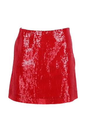 Alberta Ferretti Vintage sequined A-line mini skirt - Red