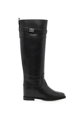 Via Roma 15 Padlock leather boots - Black
