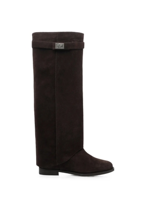 Via Roma 15 sued knee-high boots - Brown