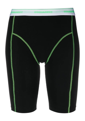 DSQUARED2 logo-waistband mid-thigh shorts - Black