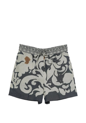 Luisa Cerano abstract-print drawstring shorts - Grey