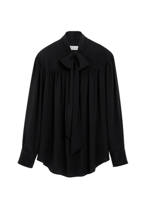 AMI Paris lavalliere silk-blend blouse - Black