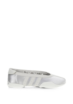 adidas lace-up logo-patch ballet flats - Silver