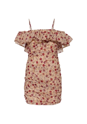 MARANT ÉTOILE Davilia ruffled floral-print mini dress - Neutrals