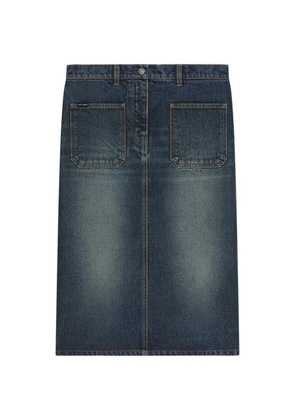 Courrèges patch-pocket denim midi skirt - Blue