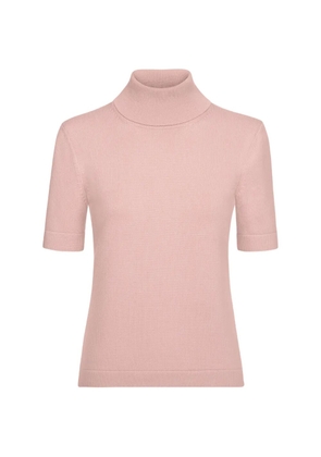Oscar de la Renta short-sleeved knitted turtleneck T-shirt - Pink