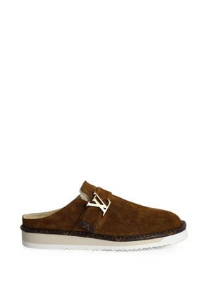 Louis Vuitton Pre-Owned Cosy LV initial hardware mules - Brown