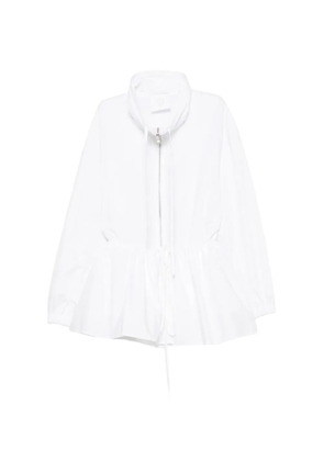 Su drawstring-waist flared jacket - White