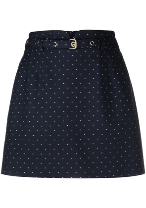 RED Valentino dotted high-waisted belted skort - Blue