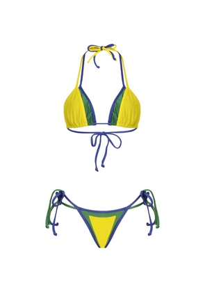 Amir Slama x Tati Barbieri halterneck layered side-tie bikini - Yellow