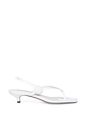 TOTEME crochet-appliqué thong sandals - White