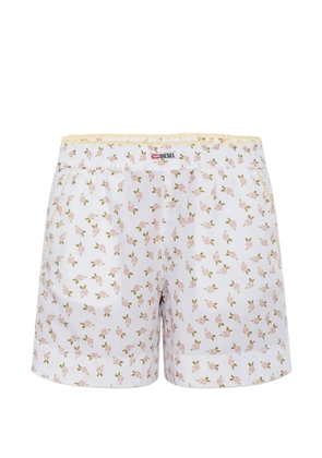 Diesel Pansy-D-Core floral-print pajama shorts - White