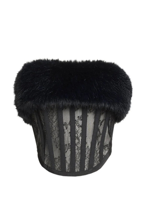 Elie Saab strapless lace-fabric corset - Black
