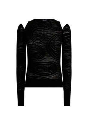 ETRO jacquard sweater with cut-out detail and Paisley motif - Black
