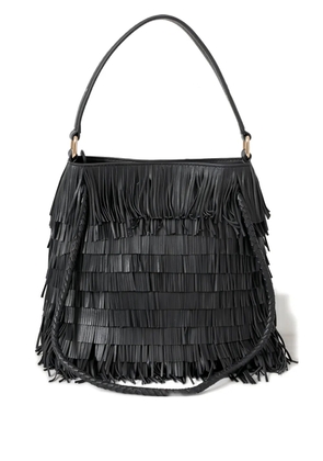 VISONA` DILETTA fringe braided-handle bag - Black