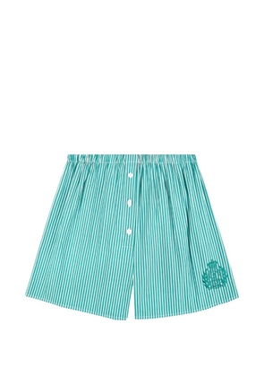 Sporty & Rich Ny Crest striped shorts - Green