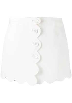RED Valentino scalloped-edge layered shorts - White