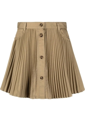 RED Valentino pleated mini skirt - Brown