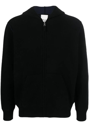 Allude classic-hood zip-up jumper - Black