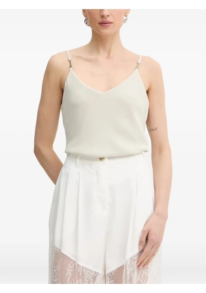 GUESS USA logo-plaque spaghetti-strap tank top - Neutrals