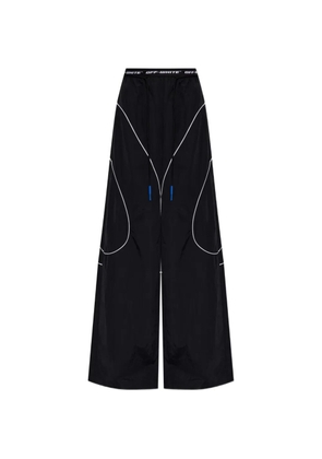 Off-White contrast-piping wide-leg trousers - Black