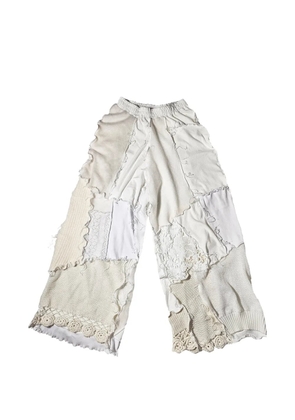 Borbala Fluff patchwork trousers - White