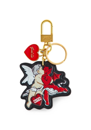 KITH Cupid and Devil printed leather key charm - Black