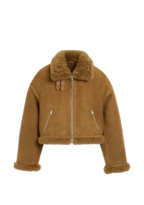 AMI Paris sheep-shearling aviator jacket - Brown