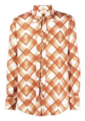 DSQUARED2 check print buttoned shirt - Orange
