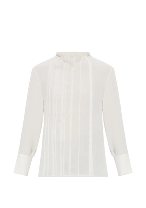Victoria Beckham pleated long-sleeve blouse - Neutrals