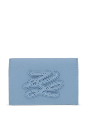 Karl Lagerfeld K/Autograph logo-patch pebbled wallet - Blue
