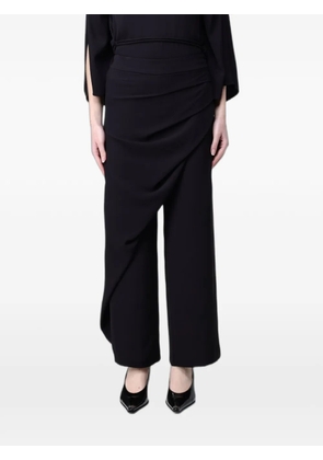 Hanita draped-panel pallazo trousers - Black