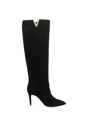 Via Roma 15 pointed-toe suede boots - Black