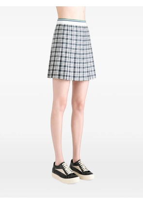 Burberry check-pattern pleated mini skirt - Blue