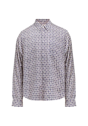 Vowels floral-detail long-sleeve shirt - White