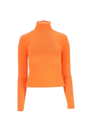 Versace Pre-Owned ribbed turtleneck top - Orange
