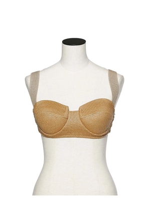 Muller Of Yoshiokubo raffia-effect bikini top - Black