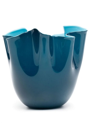 Venini Opalino two-tone porcelain vase - Blue