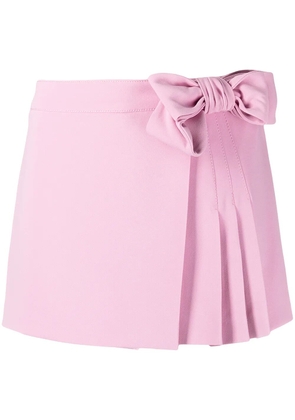 RED Valentino bow-embellished pleated skorts - Pink
