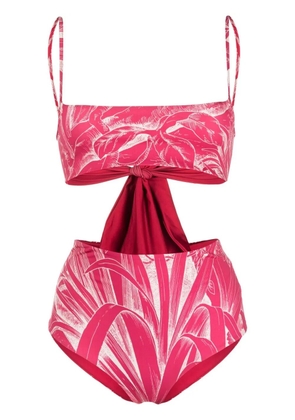 RED Valentino leaf-print bikini - Pink