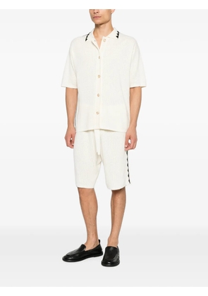 COMMAS triangle-embroidered shirt - Neutrals