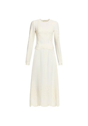 Elie Saab crew-neck maxi dress - Neutrals