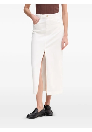 Gaudi front-slit logo-plaque midi skirt - White