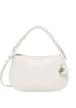 Armani Exchange braided-handle logo-charm shoulder bag - White
