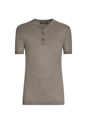 Dolce & Gabbana silk serafino T-shirt - Brown